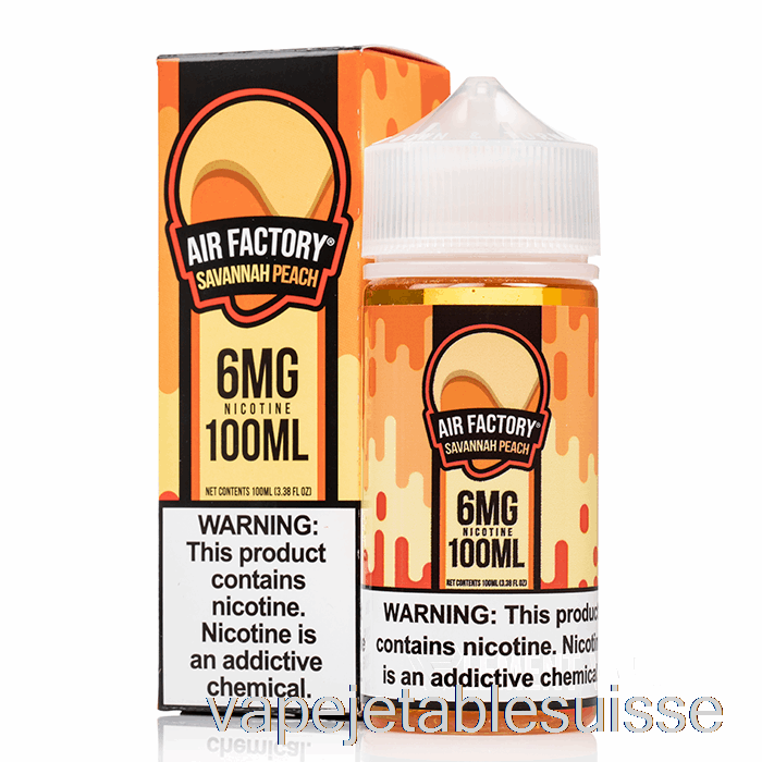 Vape Suisse Savannah Pêche - Air Factory Synthétique - 100ml 3mg